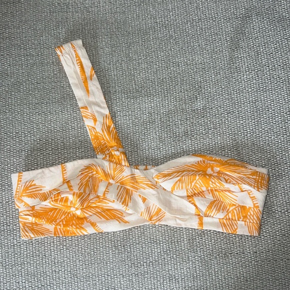 Future Collective by Alani Noelle, Linen, Tropical, Asymmetrical Crop Top - Picture 3 of 7